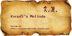 Korpás Melinda névjegykártya