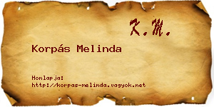 Korpás Melinda névjegykártya